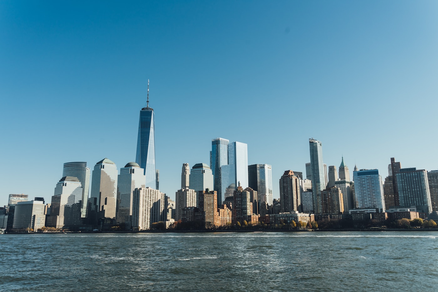 Panoráma Lower Manhattan v New Yorku ponad rieku Hudson